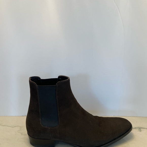 NWOB ANKARI FLORUSS MEN'S BROWN SUEDE CHELSEA PULL ON BOOTS  SIZE EU 43.5 - Picture 2 of 4